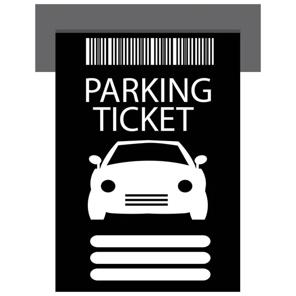 停车罚单图标 停车收据模板从售票机插槽标志的纸张收据 汽车停放车票的标志 扁平风格 — 图库矢量图片