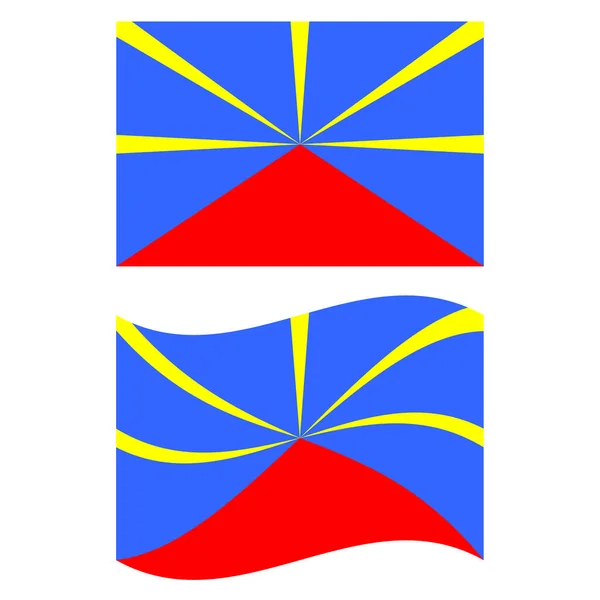 Vlajka Sjednocení Příznak Srazu Bílém Pozadí Reunion Flag Plochý Styl — Stockový vektor