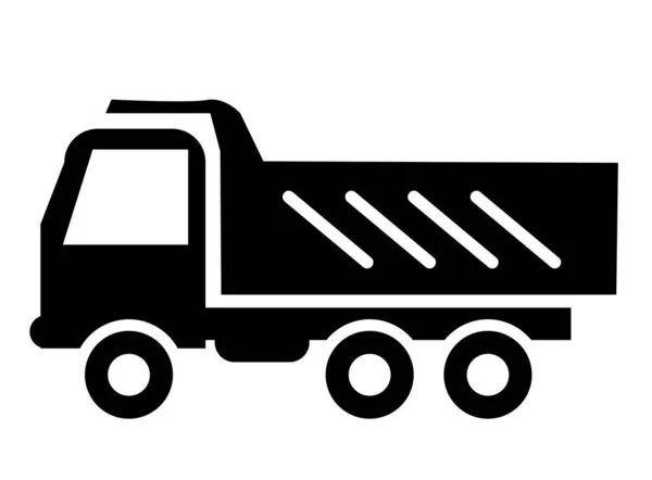 Dump Teherautó Ikon Építőipari Géptábla Borravaló Szimbólum Építőipari Gépek Alatt — Stock Vector