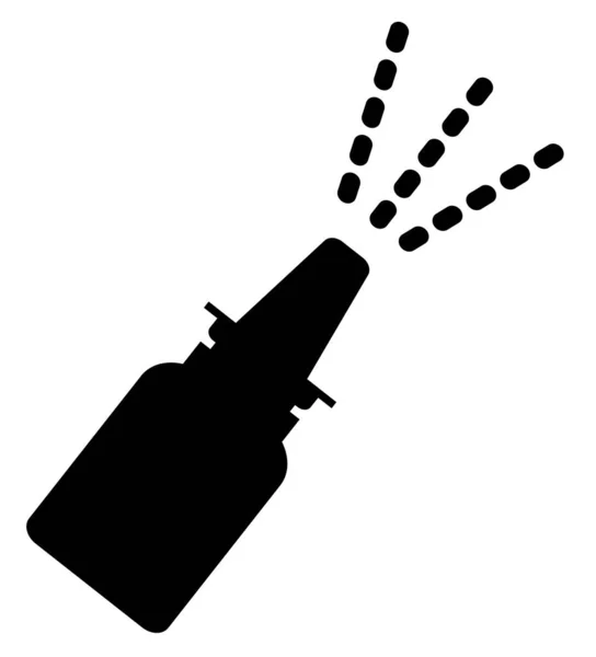 鼻腔喷雾器图标 喷水瓶标志 扁平风格 — 图库矢量图片