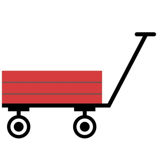Garden Cart Icon Farm Wheelbarrow Sing Garden Wagon Symbol Flat — Stock Vector