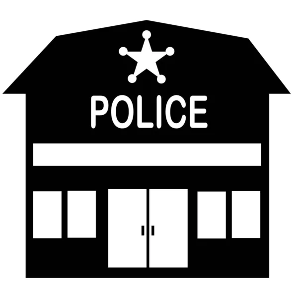 Police Station Icon Police Office Sign Police Station Building Symbol — Stock Vector