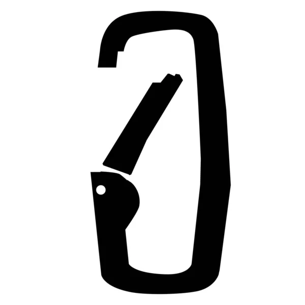 カラビナーアイコン 安全ホックのサイン カラビナーホックシンボル フラットスタイル — ストックベクタ