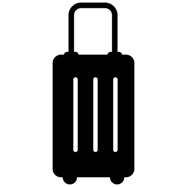 Icône Sac Voyage Panneau Bagages Symbole Vacances Touristiques Style Plat — Image vectorielle