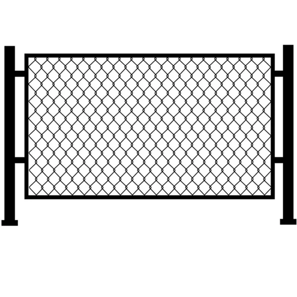 Metal Fence Icon Braid Wire Fence Sign Grid Metal Chain — Stock Vector