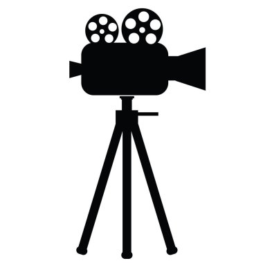 Film kaydedici simgesi. Video kamera işareti. Film yapım sembolü. düz biçim.