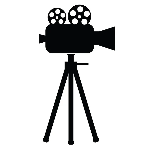 Иконка Видеомагнитофона Знак Видеокамеры Символ Кинопроизводства Плоский Стиль — стоковый вектор