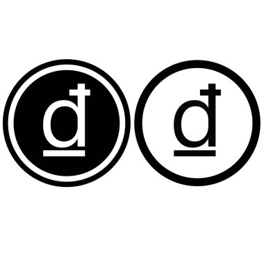 Vietnam dong ikonu. Dong işareti. Vietnam para birimi sembolü. Vietnam Dong madeni para logosu. düz biçim.