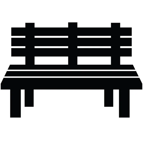 Icona Park Bench Comodo Simbolo Del Sedile Legno Pubblico Segnale — Vettoriale Stock