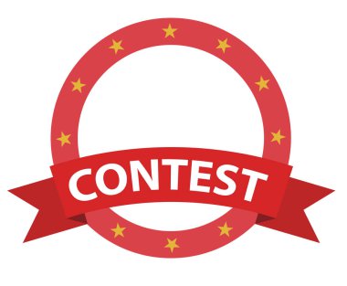 Yarışma kurdeleleri ve ters ikon. Pankart yarışması. düz biçim.