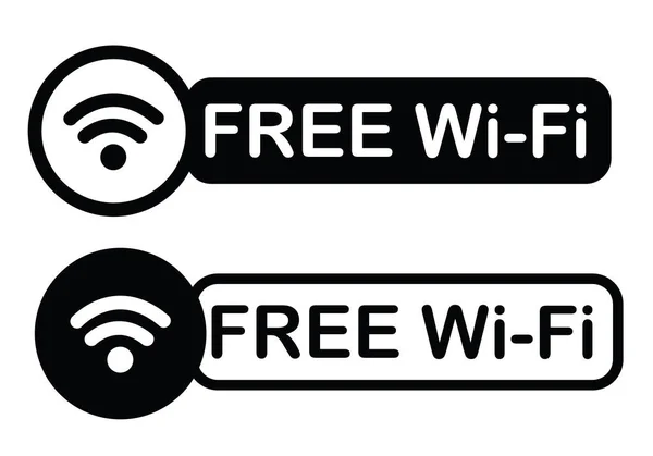 Бесплатный Wifi Этикетка Знак Бесплатного Wifi Символ Зоны Бесплатного Доступа — стоковый вектор