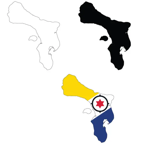 博内尔地图图标 博内尔克里斯多博内尔旗地图标志 博内尔纲要 扁平风格 — 图库矢量图片