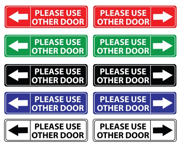 Пожалуйста Используйте Другую Дверную Графическую Иконку Знак Информационной Метки Обратите — стоковый вектор