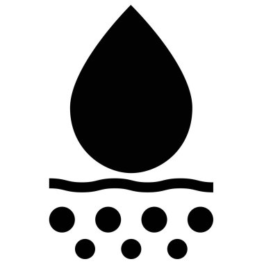 Sıvı ikonu. Özümseyici işaret. En iyi hidratlı deri sembolü. düz biçim.