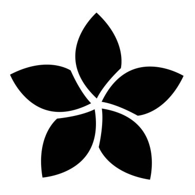 Frangipani Plumeria çiçek ikonu. Frangipani işareti. Plumeria sembolü. düz biçim.