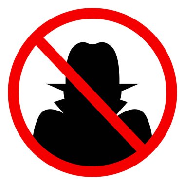 Anti Spy icon. Hacker sign. No thefts symbol. flat style. clipart