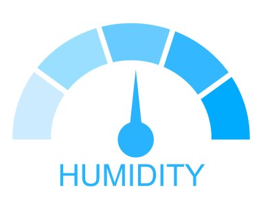 Nem ölçer simgesi. Hygrometer görselleştirme işareti. İklim kontrol aracı sembolü. Su sıcaklığı göstergesi logosu. düz biçim.