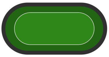 Yeşil poker masası ikonu. Poker ya da yirmibir. Yeşil bez sembollü poker masası. düz biçim.