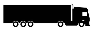 Karavan ikonlu bir Lorry. Nakliye kamyonu işareti. kargo sembolü düz biçim.