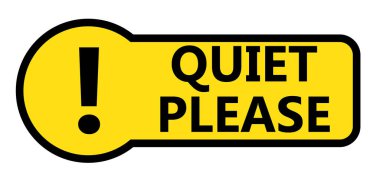 Sessiz olun lütfen. Sessizlik işareti. Sessizlik isteği posteri. düz biçim.