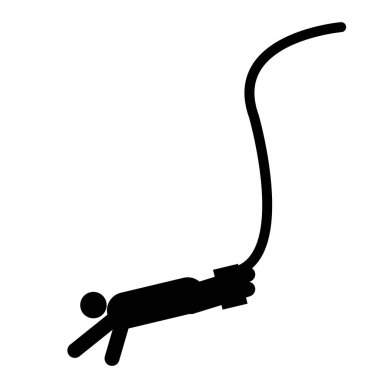 Bungee jumping ikonu. Sıçrama işareti. düz biçim.