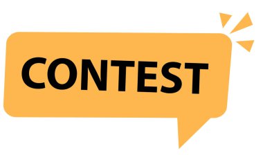 Konuşma balonu pankartı. Yarışma düğmesi web pankartı şablonları. Yarışma tabelası. Giriş sembolü açık. 