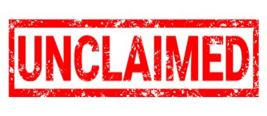 Beyaz arka planda sahipsiz kırmızı kauçuk damga. Sahipsiz pul işareti. Sahipsiz pul. 