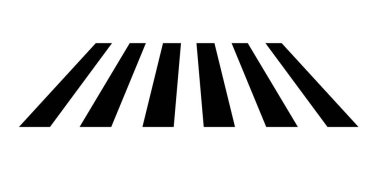 Yaya geçidi ikonu. Yaya geçidi tabelası. Yaya geçidi sembolü. Zebra çapraz logosu. düz biçim.