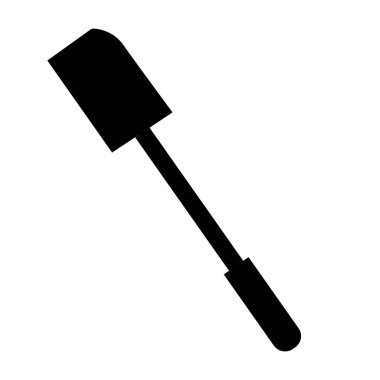 Simgeyi karıştırmak için spatula pişiriyorum. Spatula sembolü. Silikon spatula işareti. düz biçim.