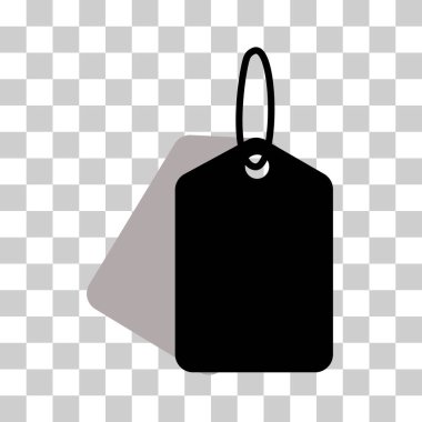 Şeffaf arka planda alışveriş etiketi. İp işaretli etiket. Kağıt satışı sembolü. Fiyat etiketi düz biçim.
