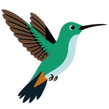 Sinekkuşu simgesi. Sinekkuşu uçuş işaretinde. Kingfisher kuş sembolü. düz biçim.