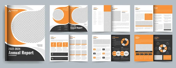 黄色年度报告格式模板和业务小册子演示模板设计 公司概况 项目建议书 小册子 — 图库矢量图片