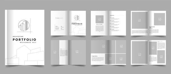 Architektur Portfolio Vorlage Oder Architektur Broschüre — Stockvektor