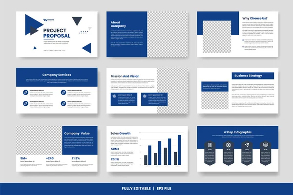 Geschäftsvorschlag Präsentation Folienvorlage Design Geschäftsbericht Und Firmenbroschüre Booklet Powerpoint Vorlage — Stockvektor