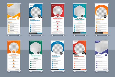 Modern kurumsal işletme ajansı pankart tasarımı ya da afiş şablonu, sergi afişi