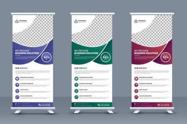 Modern kurumsal işletme ajansı pankart tasarımı ya da afiş şablonu, sergi afişi