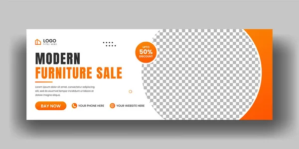 stock vector Modern furniture sale facebook cover banner and social media web banner layout