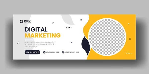 Dijital pazarlama facebook kapağı afişi ve sosyal medya web pankartı şablonu