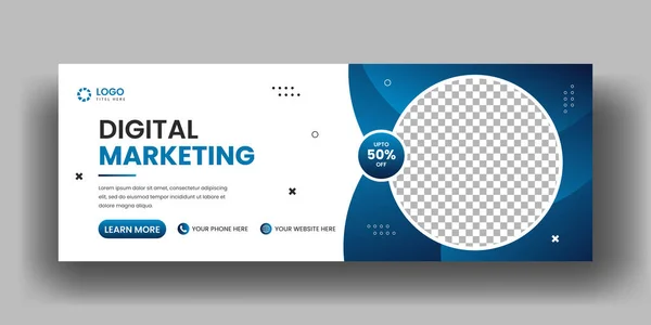 Marketing Digital Facebook Capa Banner Social Media Web Banner Template — Vetor de Stock