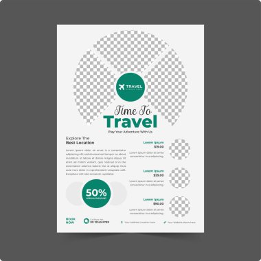 Fotoğraf arkaplanı, tatil broşürü broşürü tasarım şürü tasarımı için seyahat posteri veya broşür tasarım paketi alanı