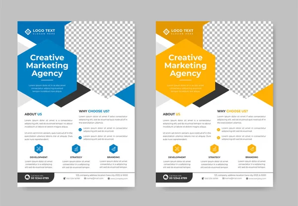 stock vector Creative narketing agency flyer template or Corporate business flyer layout design