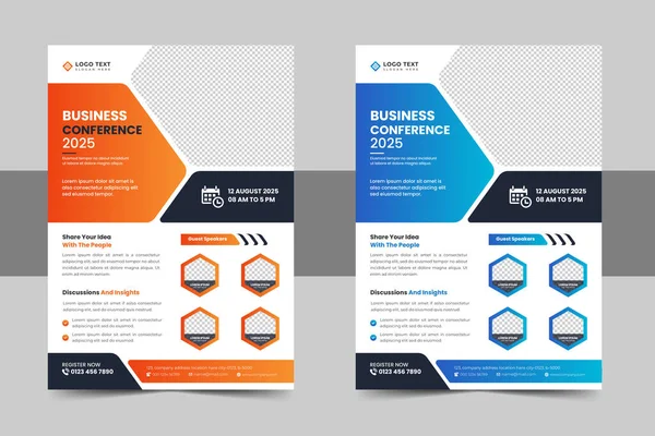 Creatieve Zakelijke Conferentie Flyer Brochure Template Bundel Jaarlijkse Business Event — Stockvector