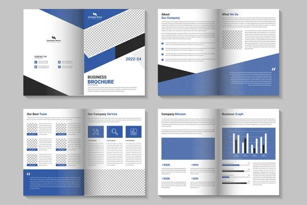 现代公司商业小册子模板设计和商业计划书布局设计 公司简介 项目计划书 — 图库矢量图片