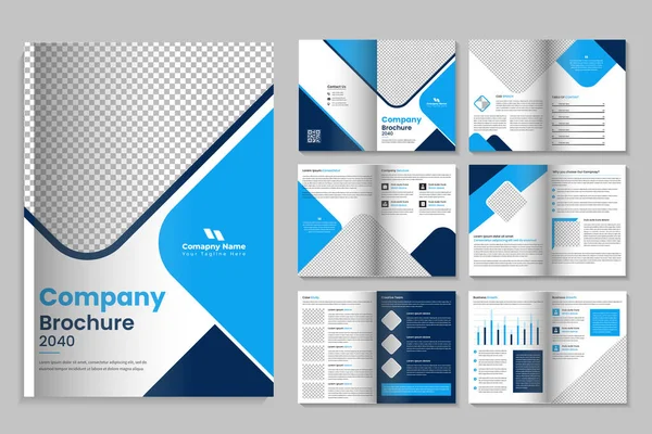 Creatief Corporate Business Brochure Template Ontwerp Multi Pagina Bedrijfsprofiel Lay — Stockvector