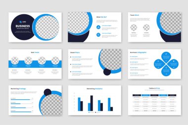 Business PowerPoint sunumu şablon tasarımı sunar. Modern açılış sunumu arkaplanı için kullan