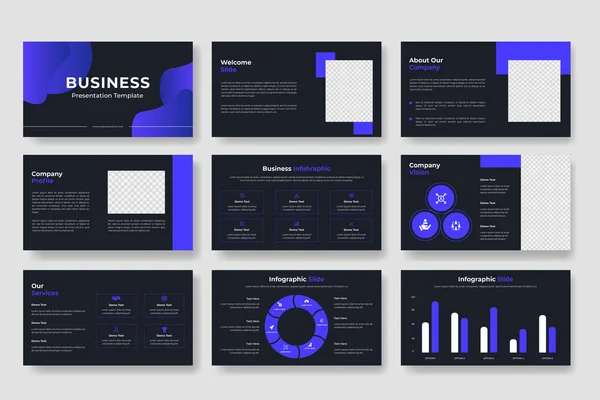 Business Powerpoint Presentation Slides Template Brochure Profil Entreprise Livret Modèle — Image vectorielle