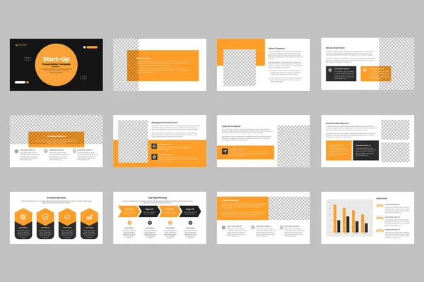 Zakelijke Powerpoint Presentatie Dia Sjabloon Projectvoorstel Template Bedrijfsprofiel Brochure Boekje — Stockvector