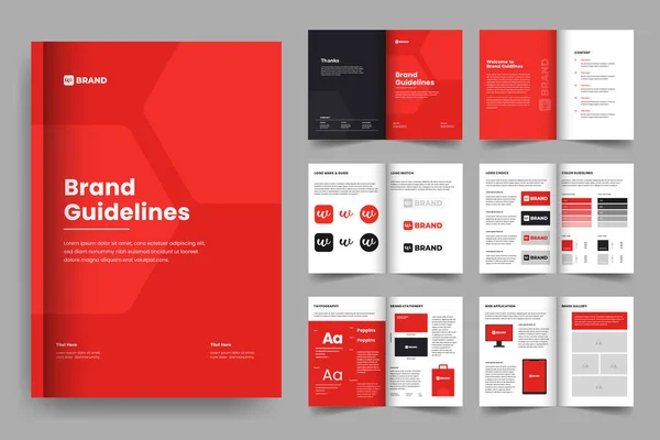 Marka kılavuz şablonu ve marka el kitabı tasarımı broşürü
