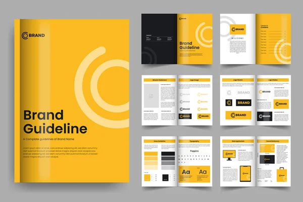 stock vector Brand guideline template and brand manual brochure layout design