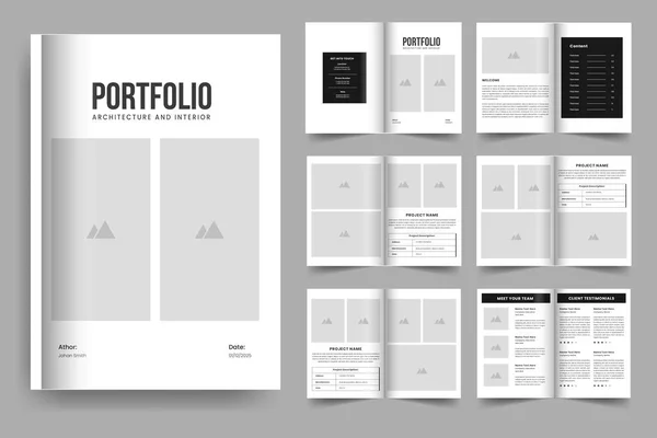Portfolio Design Architektur Portfolio Interior Portfolio Vorlage — Stockvektor